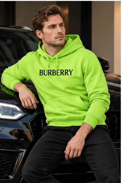 Men's Burberry Pullover Hoodie | Color: Lime Green | Image 4