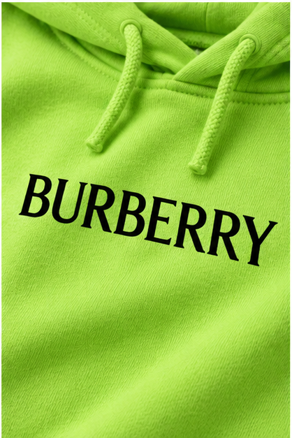 Men's Burberry Pullover Hoodie | Color: Lime Green | Image 5