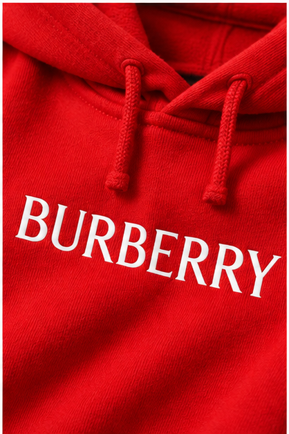 Men's Burberry Pullover Hoodie | Color: Red | Image 5