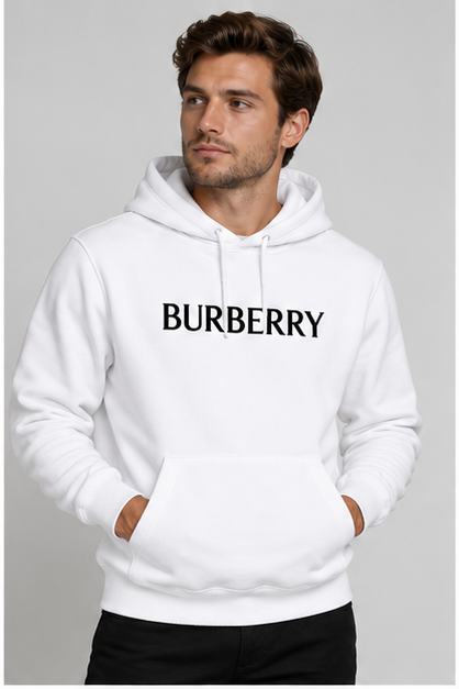 Men's Burberry Pullover Hoodie | Color: White | Image 2