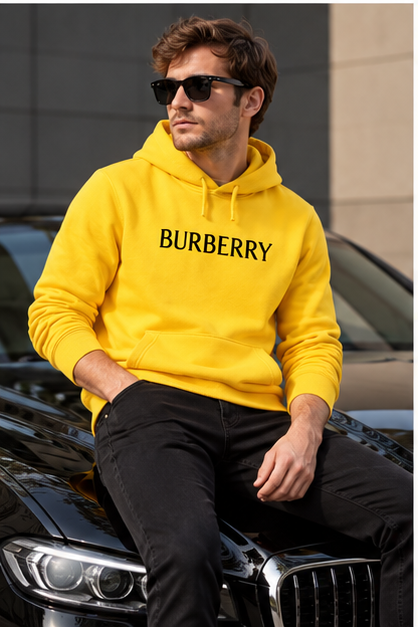 Men's Burberry Pullover Hoodie | Color: Yellow | Image 4