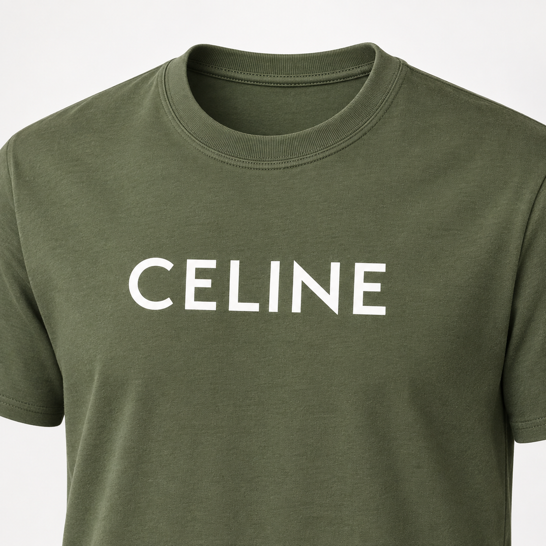 Men's Celine Cotton T-Shirt - Army Green - Image 3