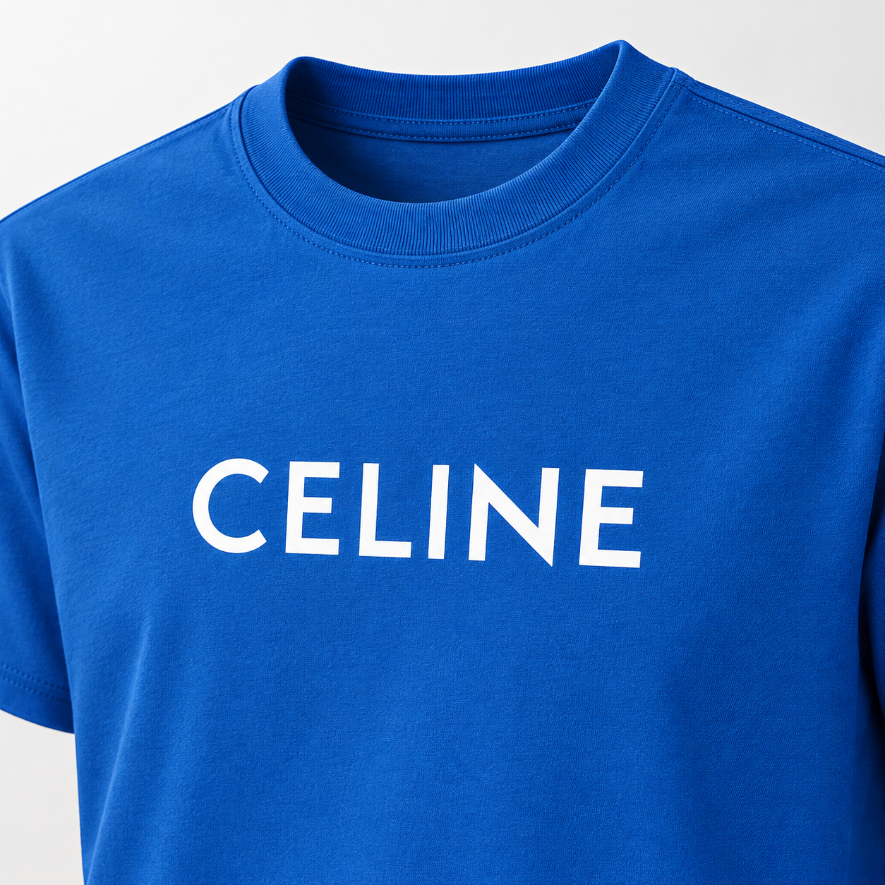 Men's Celine Cotton T-Shirt - Blue - Image 3