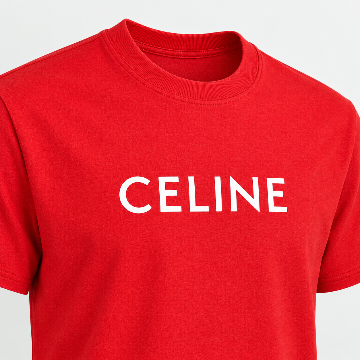 Men's Celine Cotton T-Shirt - Red - Image 3