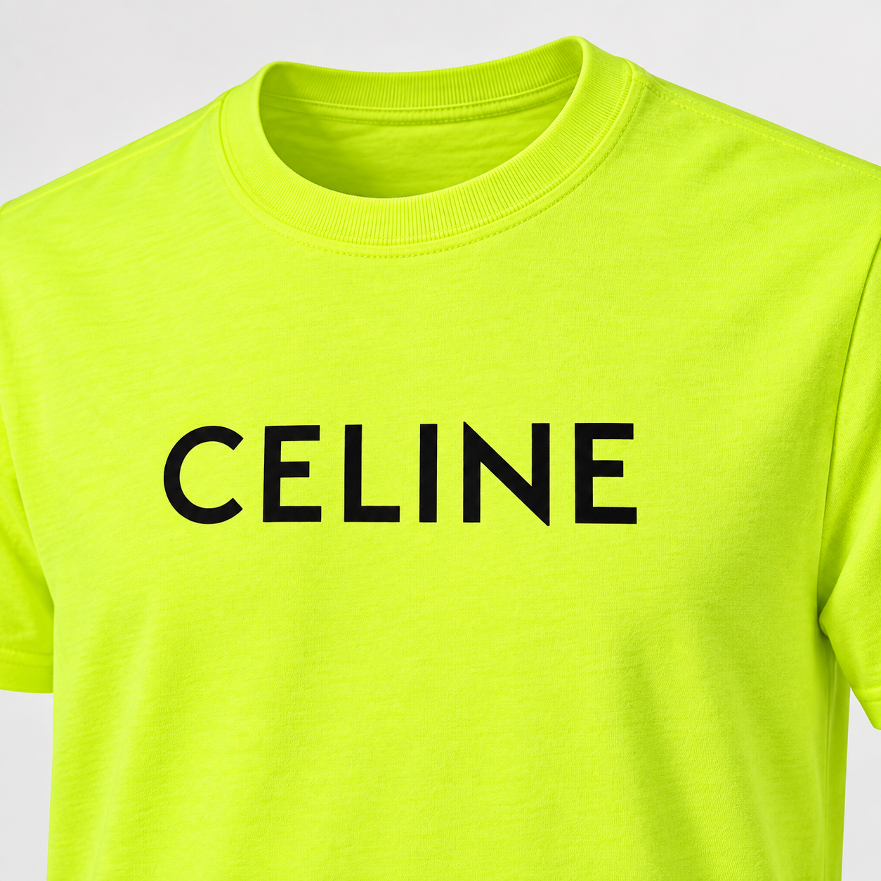 Men's Celine Cotton T-Shirt - Safety Green - Image 3