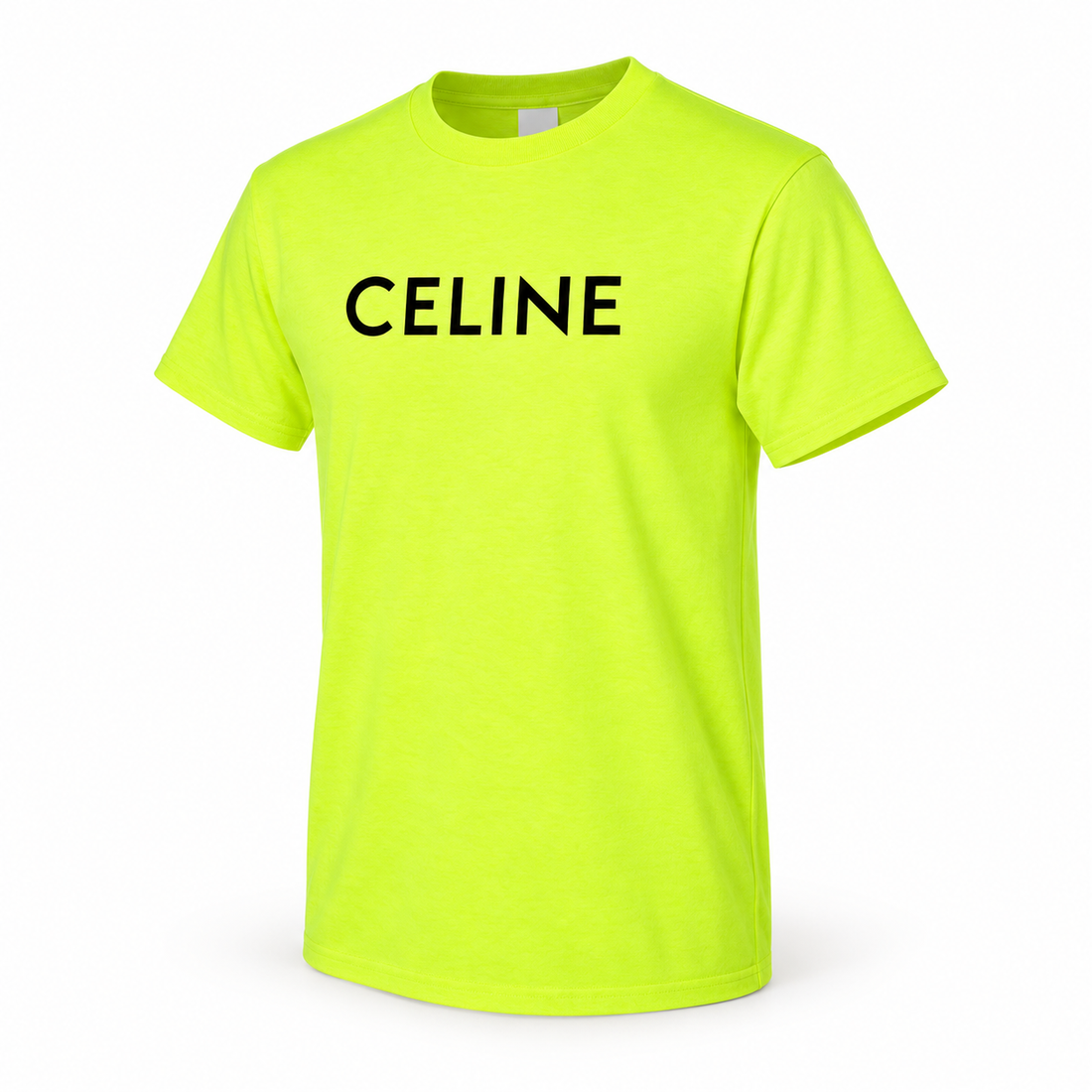 Men's Celine Cotton T-Shirt - Safety Green - Image 4