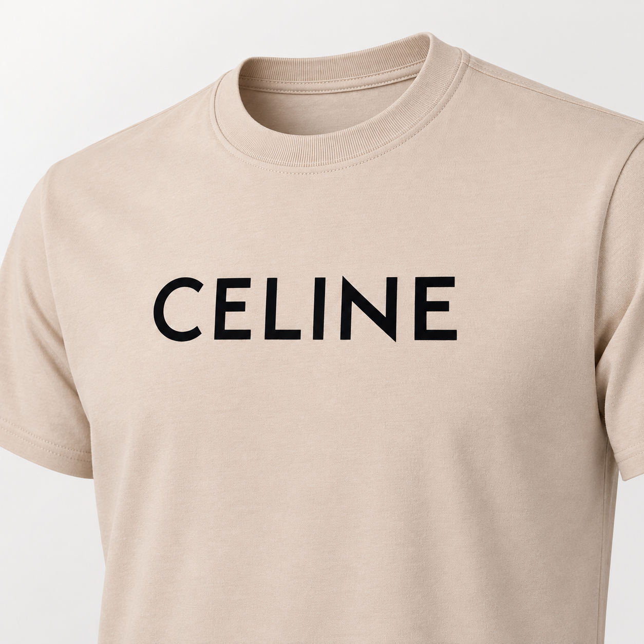 Men's Celine Cotton T-Shirt - Tan - Image 3