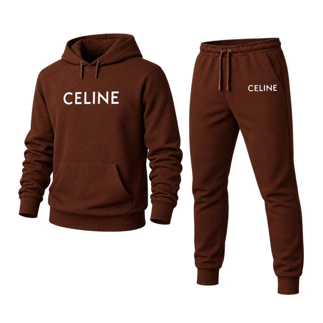 Men's Celine Hoodie Joggers Set - Brown - Image 4