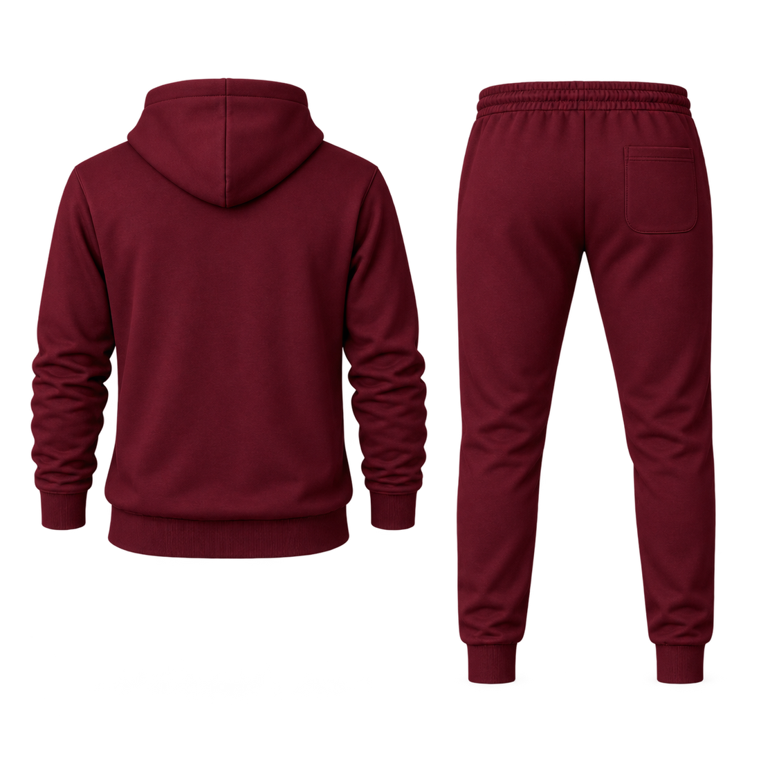 Men's Celine Hoodie Joggers Set - Burgundy - Image 5