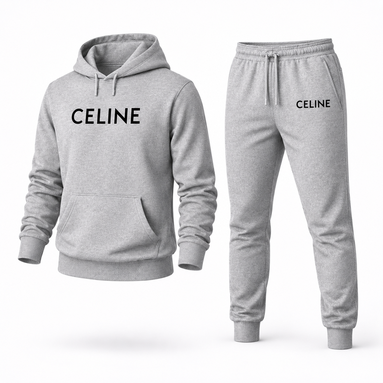 Men's Celine Hoodie Joggers Set - Grey - Image 4