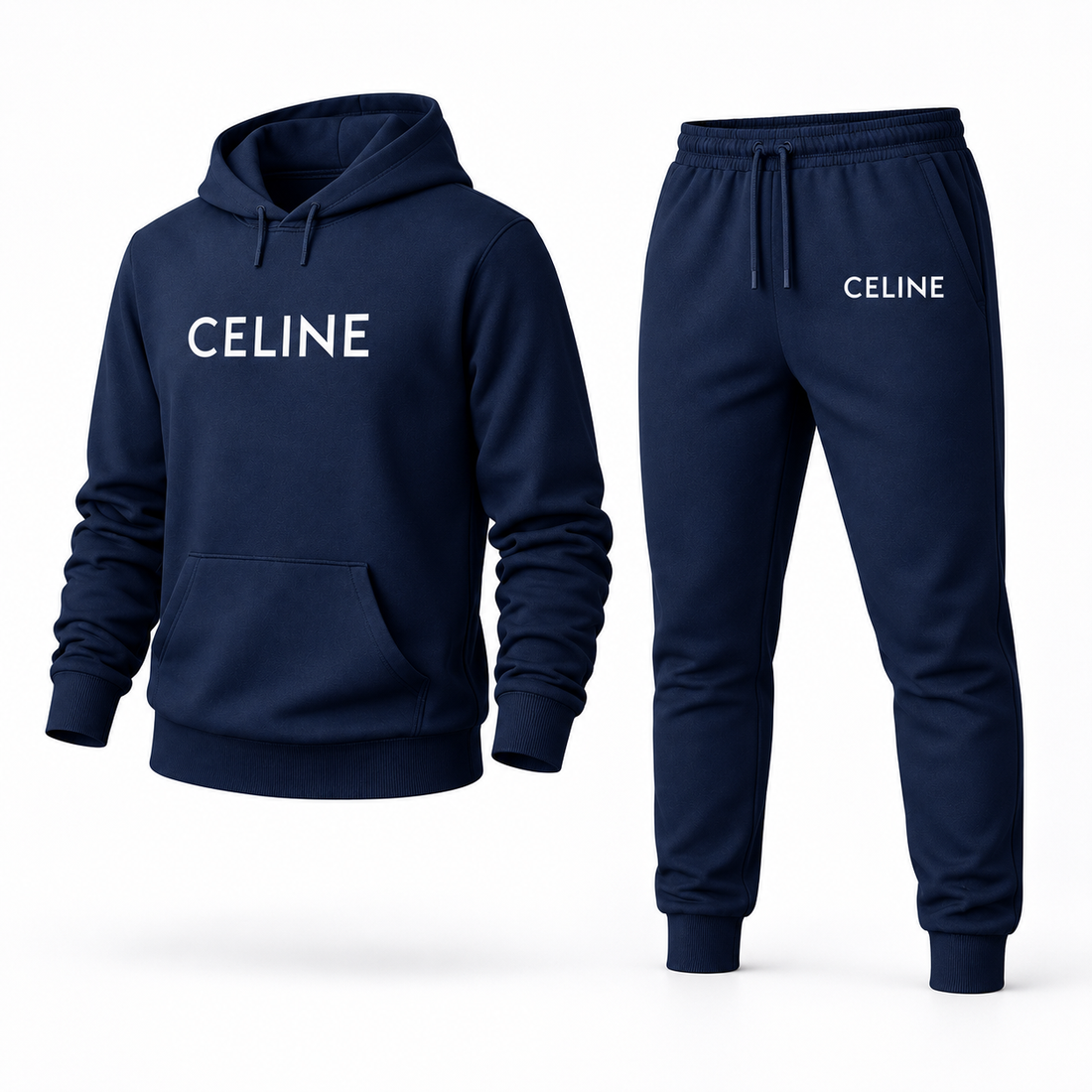 Men's Celine Hoodie Joggers Set - Navy - Image 4
