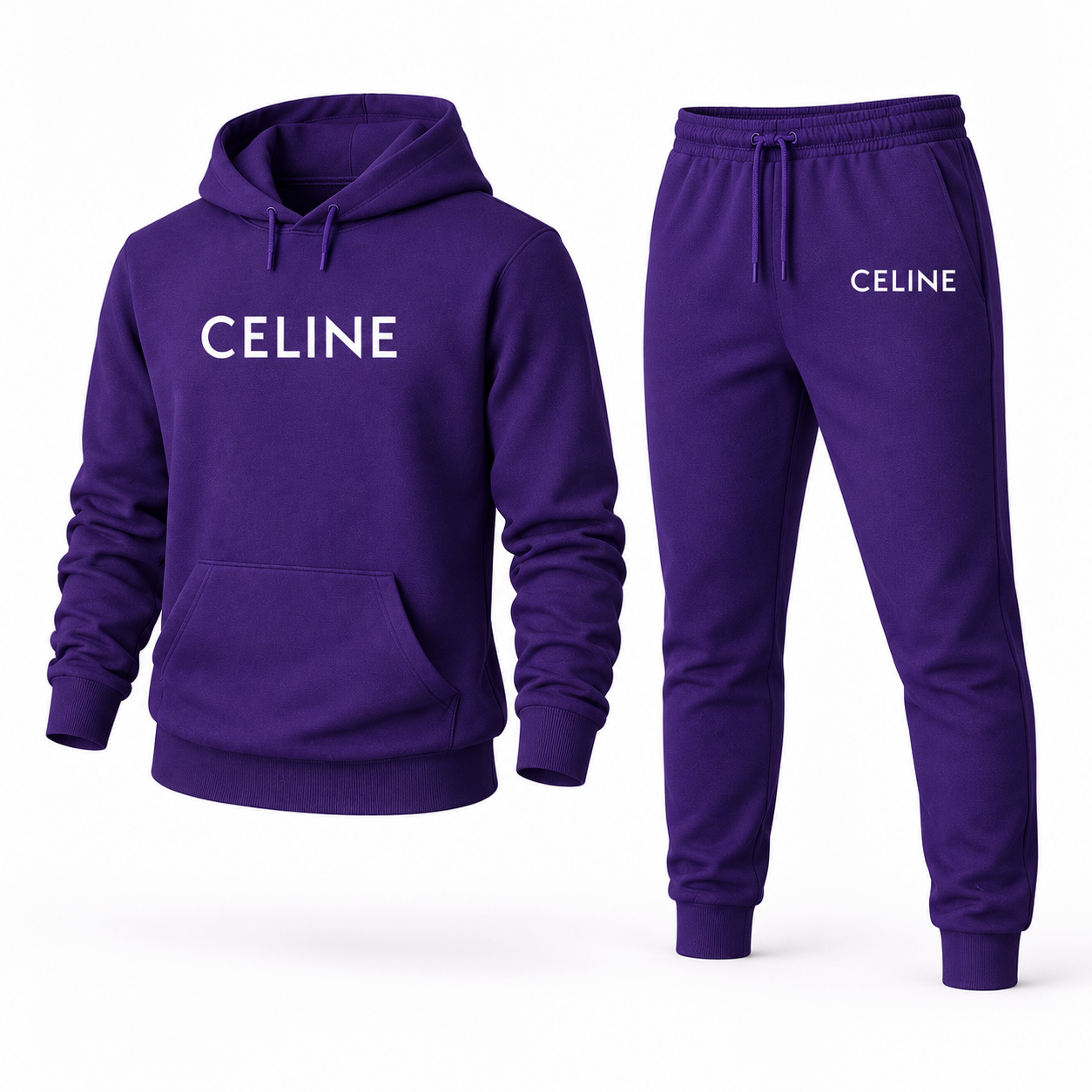 Men's Celine Hoodie Joggers Set - Purple - Image 4