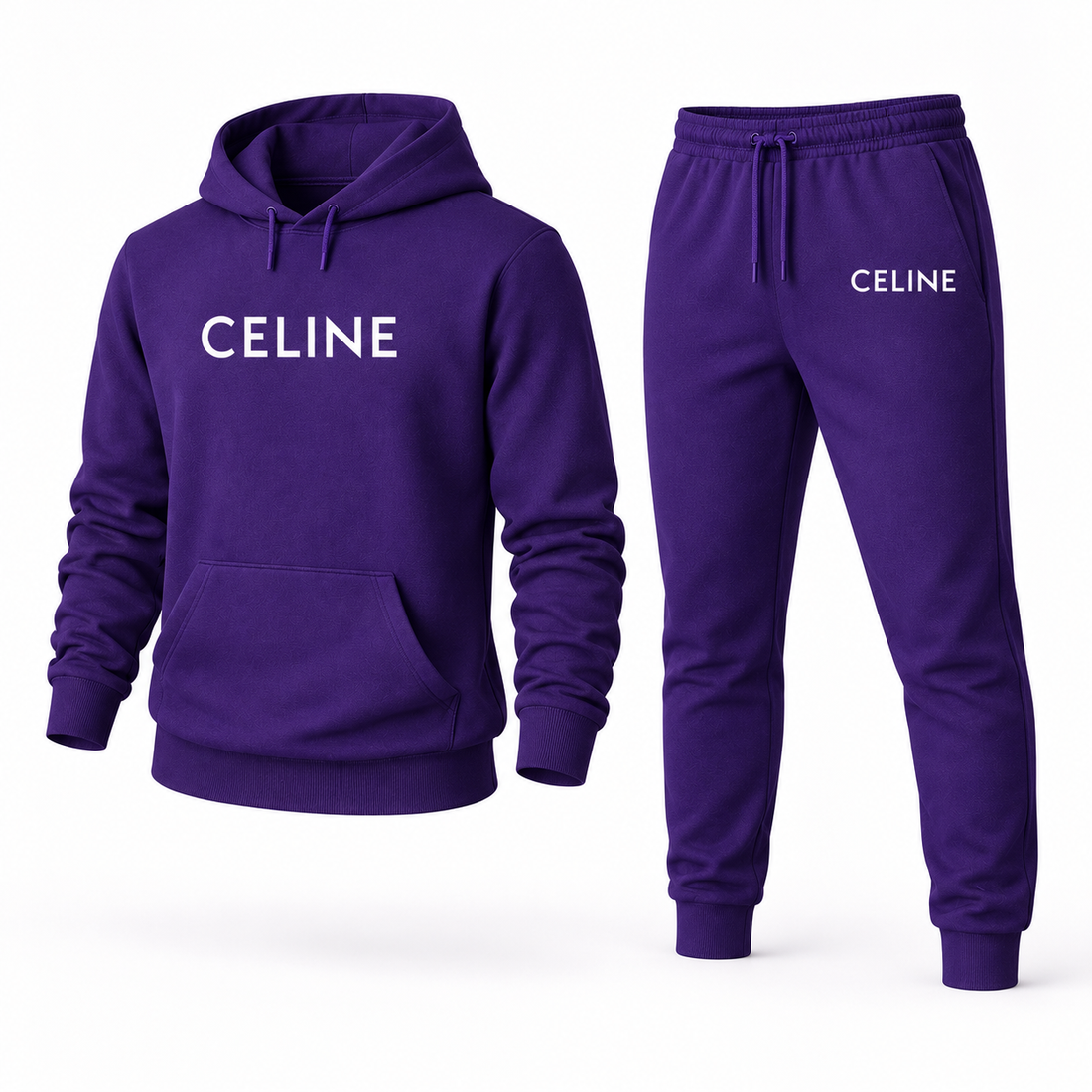 Men's Celine Hoodie Joggers Set - Purple - Image 4