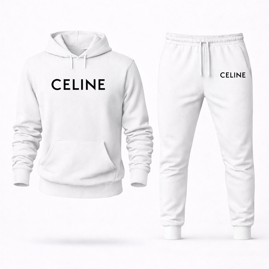 Men's Celine Hoodie Joggers Set - White - Image 1