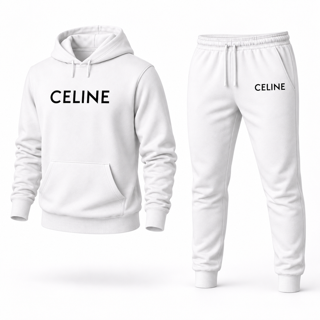 Men's Celine Hoodie Joggers Set - White - Image 4