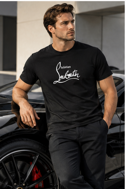 Men's Christian Louboutin Cotton T-Shirt | Color: Black | Image 4