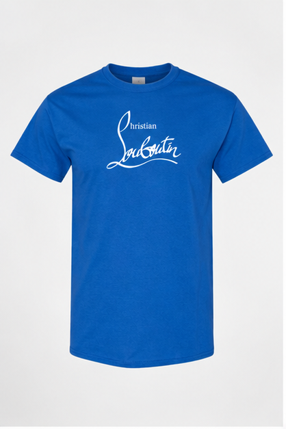 Men's Christian Louboutin Cotton T-Shirt | Color: Blue | Image 1