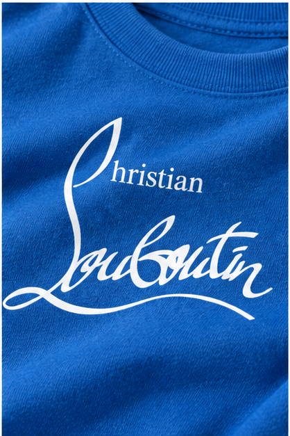 Men's Christian Louboutin Cotton T-Shirt | Color: Blue | Image 5