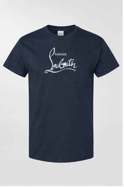 Men's Christian Louboutin Cotton T-Shirt | Color: Navy | Image 1