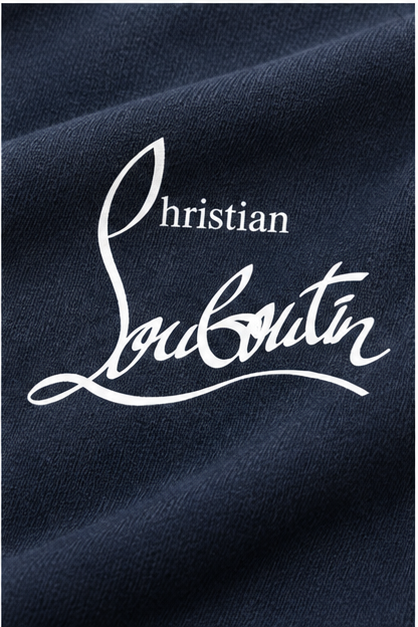 Men's Christian Louboutin Cotton T-Shirt | Color: Navy | Image 5