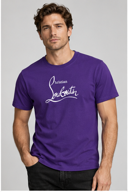 Men's Christian Louboutin Cotton T-Shirt | Color: Purple | Image 2