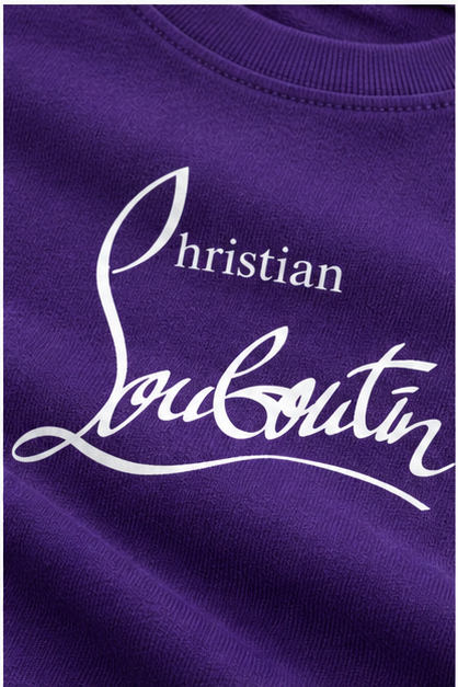 Men's Christian Louboutin Cotton T-Shirt | Color: Purple | Image 5