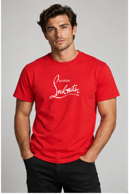 Men's Christian Louboutin Cotton T-Shirt | Color: Red | Image 2