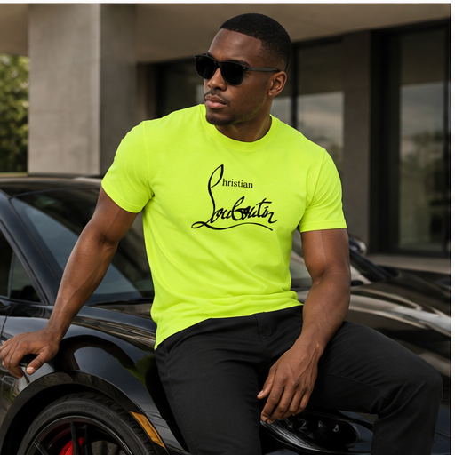 Men's Christian Louboutin Cotton T-Shirt | Color: Safety Green | Image 4