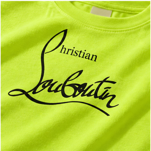 Men's Christian Louboutin Cotton T-Shirt | Color: Safety Green | Image 5