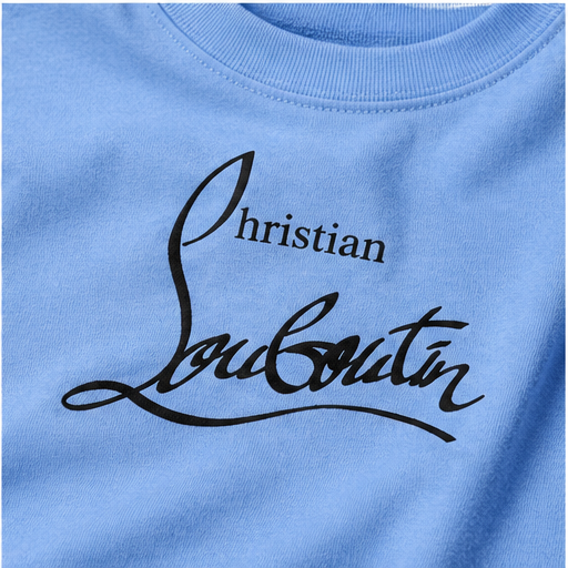 Men's Christian Louboutin Cotton T-Shirt | Color: Sky Blue | Image 5