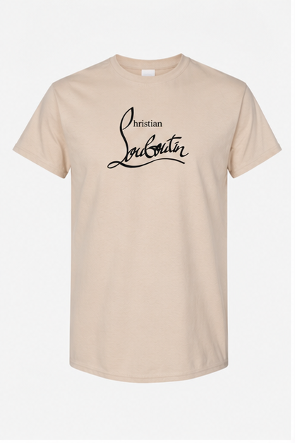 Men's Christian Louboutin Cotton T-Shirt | Color: Tan | Image 1