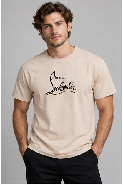 Men's Christian Louboutin Cotton T-Shirt | Color: Tan | Image 2