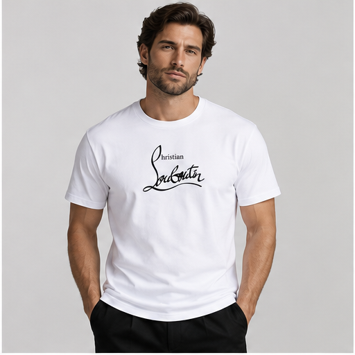 Men's Christian Louboutin Cotton T-Shirt | Color: White | Image 2