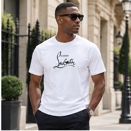 Men's Christian Louboutin Cotton T-Shirt | Color: White | Image 3