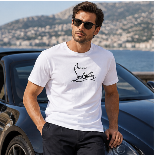 Men's Christian Louboutin Cotton T-Shirt | Color: White | Image 4