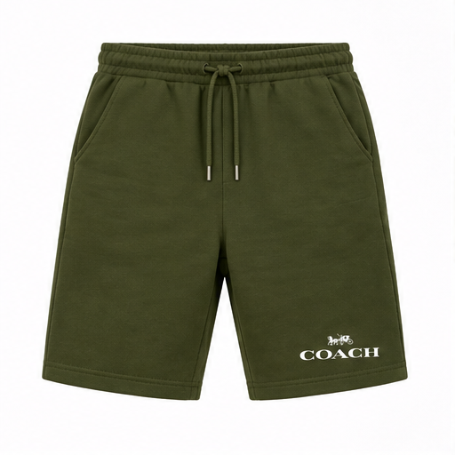 Men's Coach Athletic Fleece Shorts | Color: Army Green | Image 1
