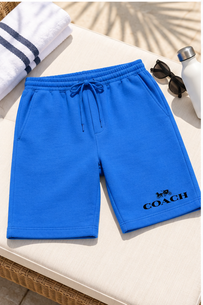 Men's Coach Athletic Fleece Shorts | Color: Azure | Image 4