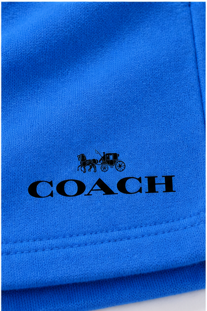 Men's Coach Athletic Fleece Shorts | Color: Azure | Image 5