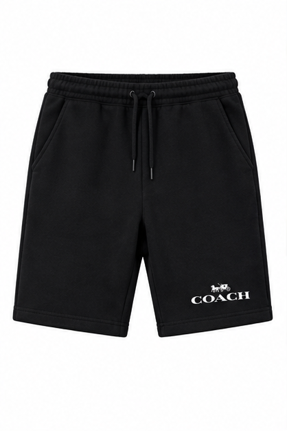 Men's Coach Athletic Fleece Shorts | Color: Black | Image 1