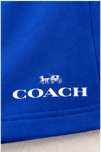 Men's Coach Athletic Fleece Shorts | Color: Blue | Image 5