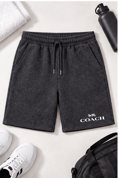 Men's Coach Athletic Fleece Shorts | Color: Dark Heather | Image 4