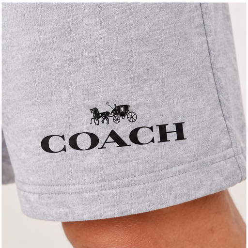 Men's Coach Athletic Fleece Shorts | Color: Grey | Image 5