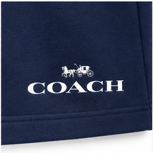 Men's Coach Athletic Fleece Shorts | Color: Navy | Image 5