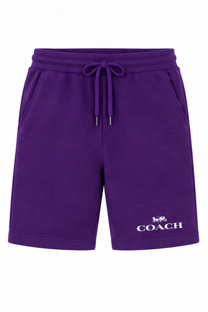 Men's Coach Athletic Fleece Shorts | Color: Purple | Image 1