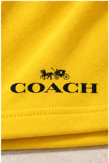 Men's Coach Athletic Fleece Shorts | Color: Yellow | Image 5
