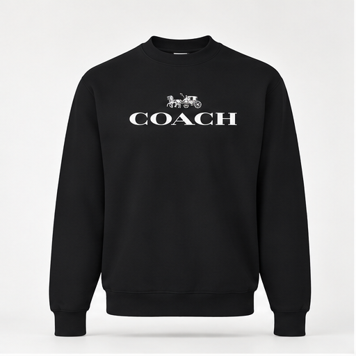 Men's Coach Crewneck Sweatshirt | Color: Black | Image 1