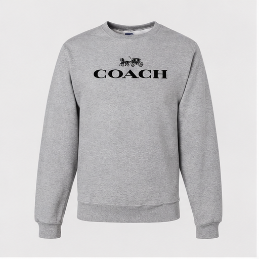 Men's Coach Crewneck Sweatshirt | Color: Grey | Image 1