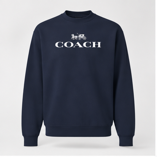 Men's Coach Crewneck Sweatshirt | Color: Navy | Image 1