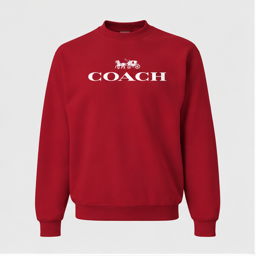 Men's Coach Crewneck Sweatshirt | Color: Red | Image 1