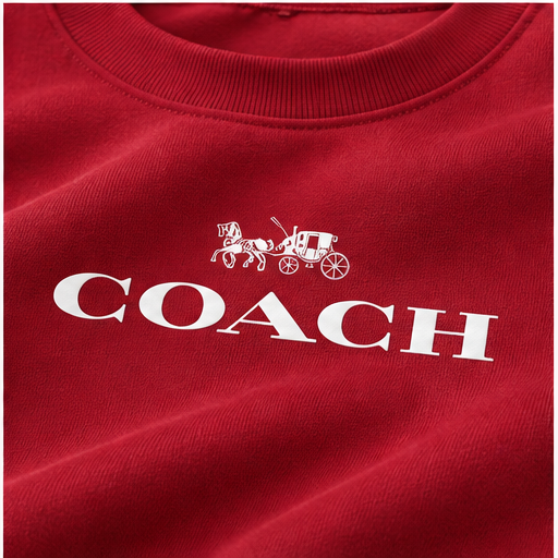 Men's Coach Crewneck Sweatshirt | Color: Red | Image 5